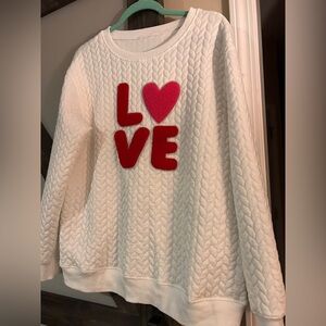 Chenille Patch Love Pullover